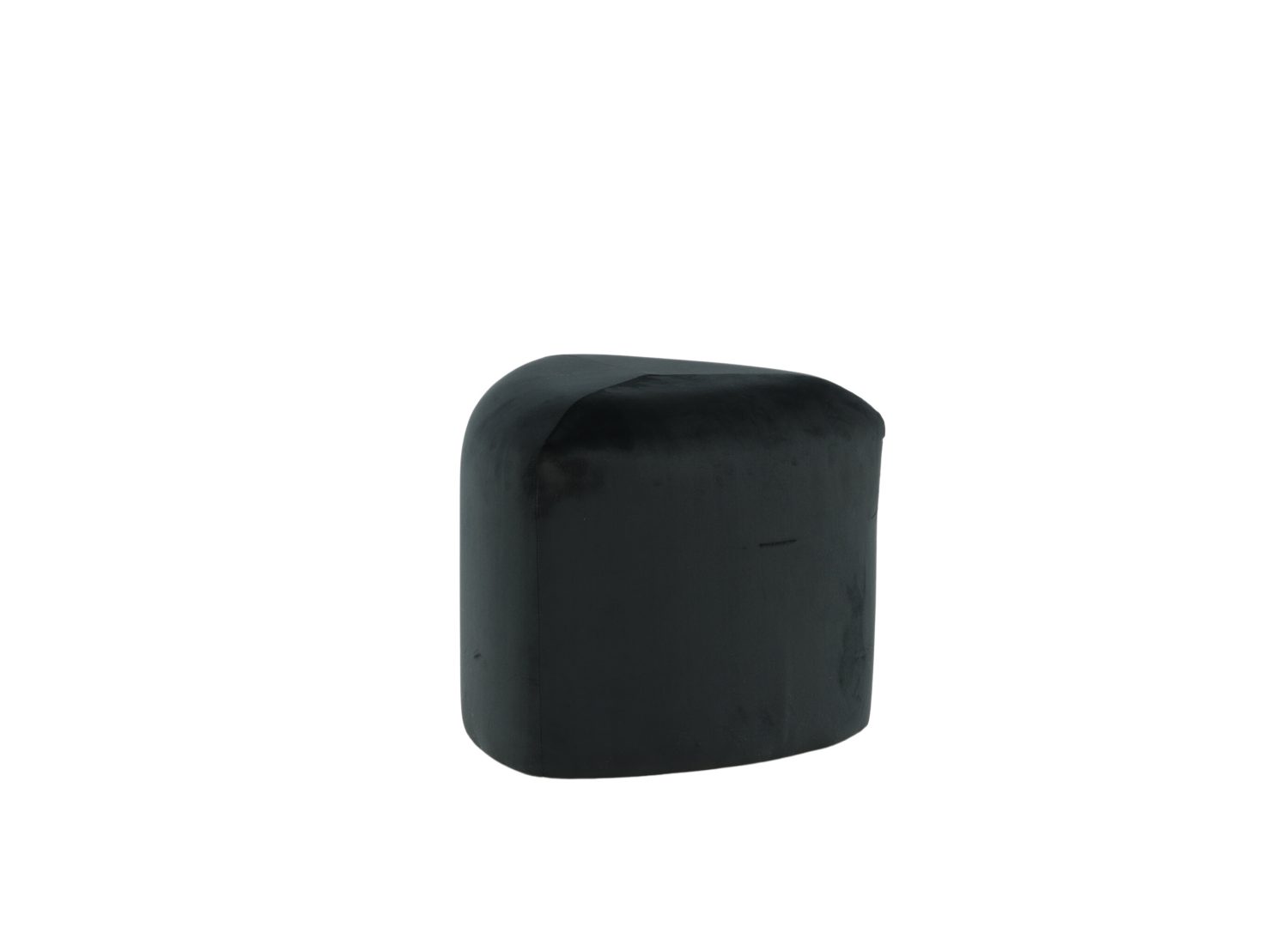 Pouf Peg tissu bouclette en polyester noir Ø 46 cm vu sous un autre angle