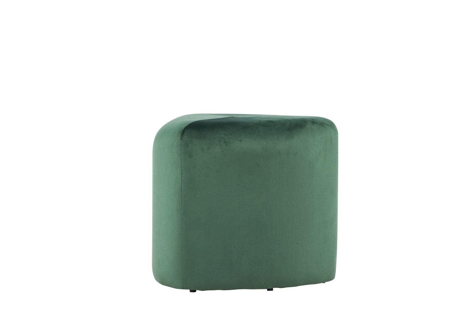 Pouf Peg velours en polyester vert Ø 46 cm vu sous un autre angle