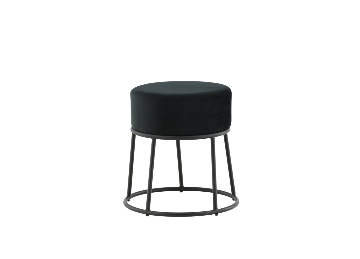 Vue détaillée du pouf Petra noir