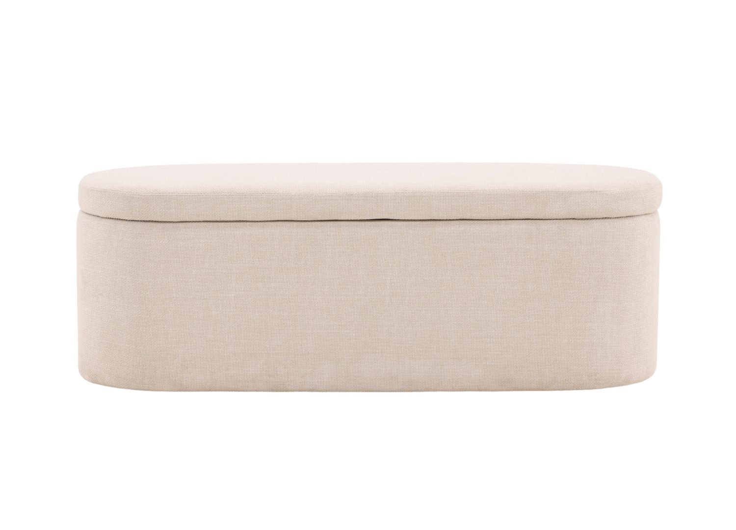 Vue détaillée du pouf Potenza blanc cassé