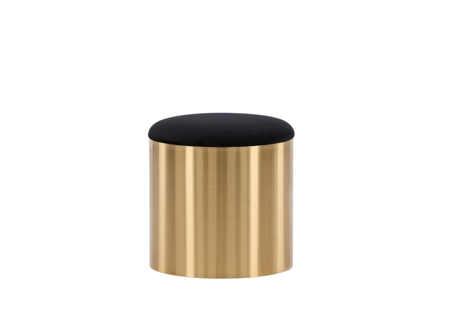 Pouf Puff velours en polyester doré Ø 45 cm vu sous un autre angle