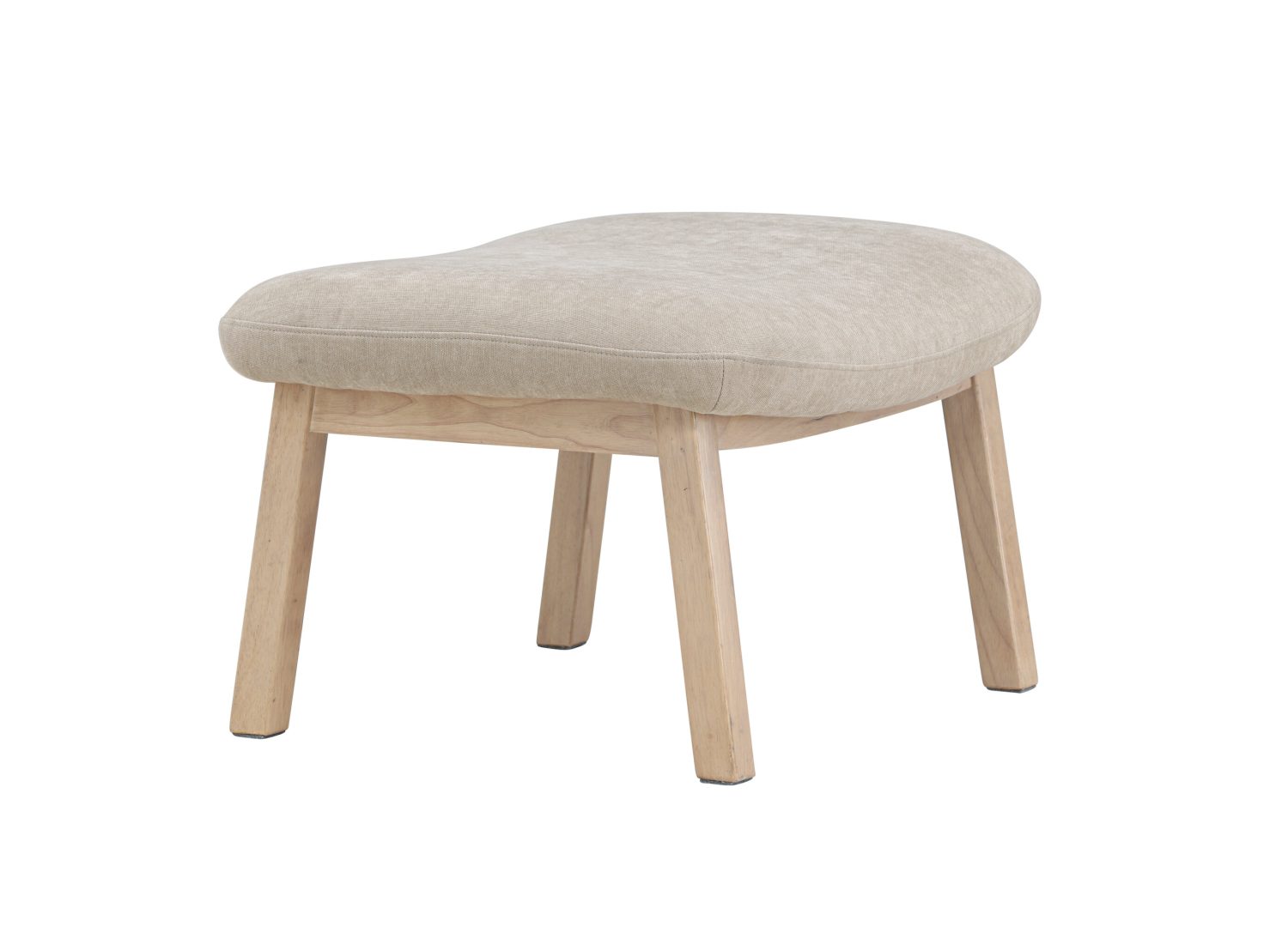Pouf Rile polyester beige 70 cm vu sous un autre angle