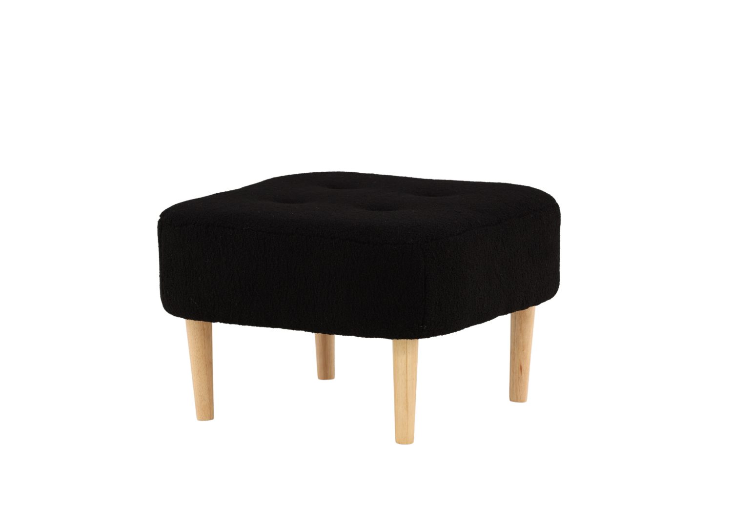 Pouf Salina polyester noir 56 cm vu sous un autre angle
