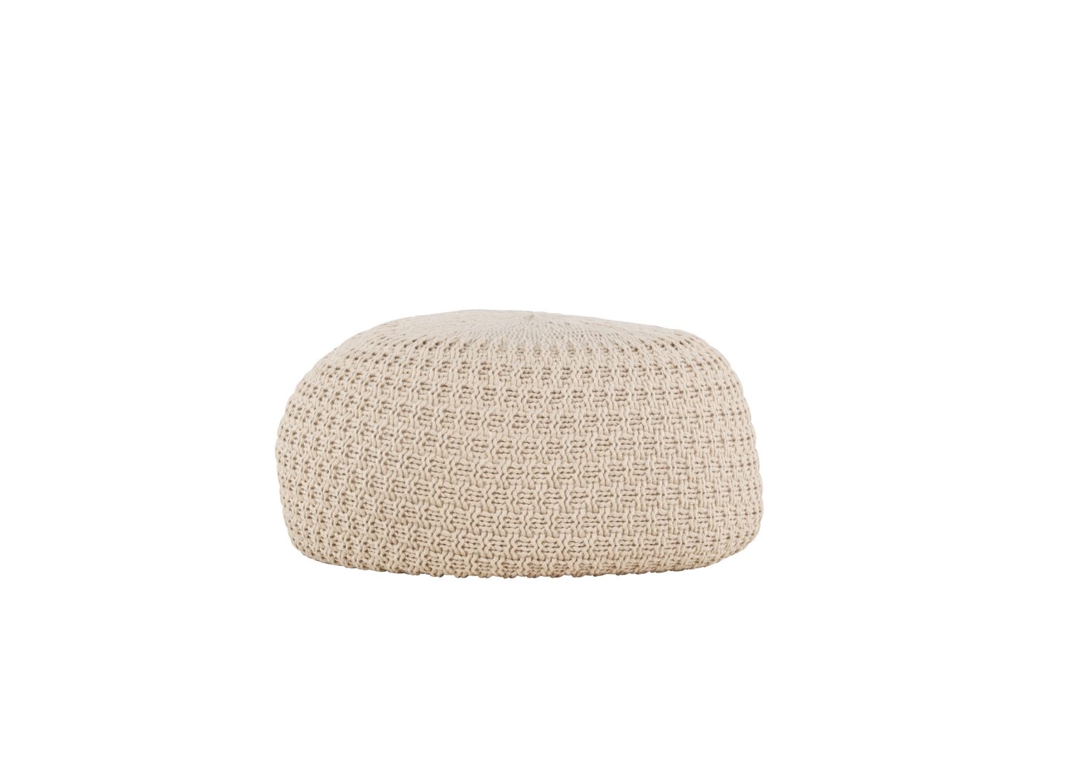 Pouf Sam polyester beige Ø 60 cm vu sous un autre angle