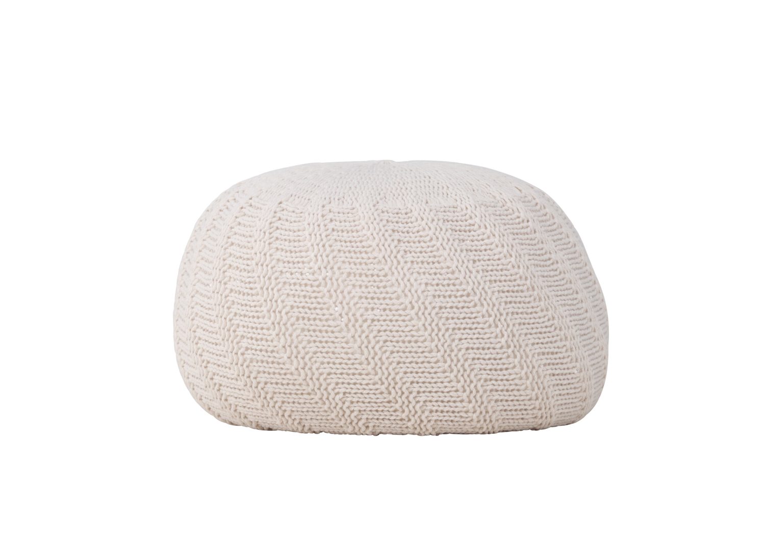 Vue détaillée du pouf Ted beige