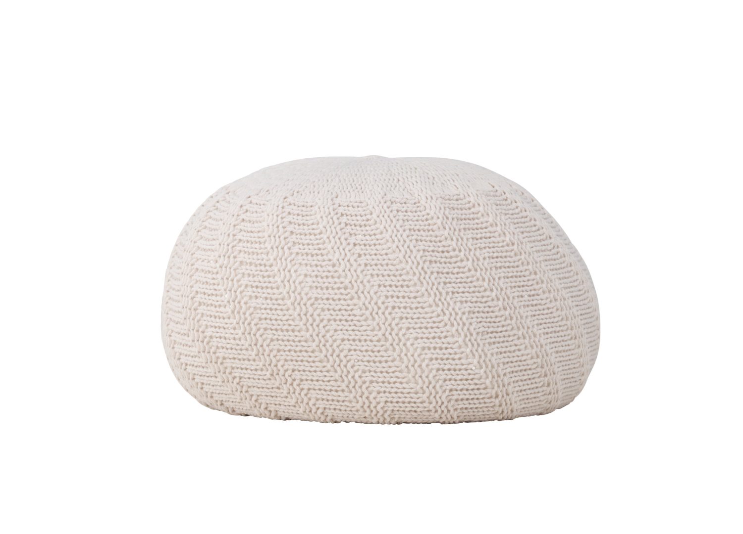 Pouf Ted polyester beige Ø 45 cm vu sous un autre angle