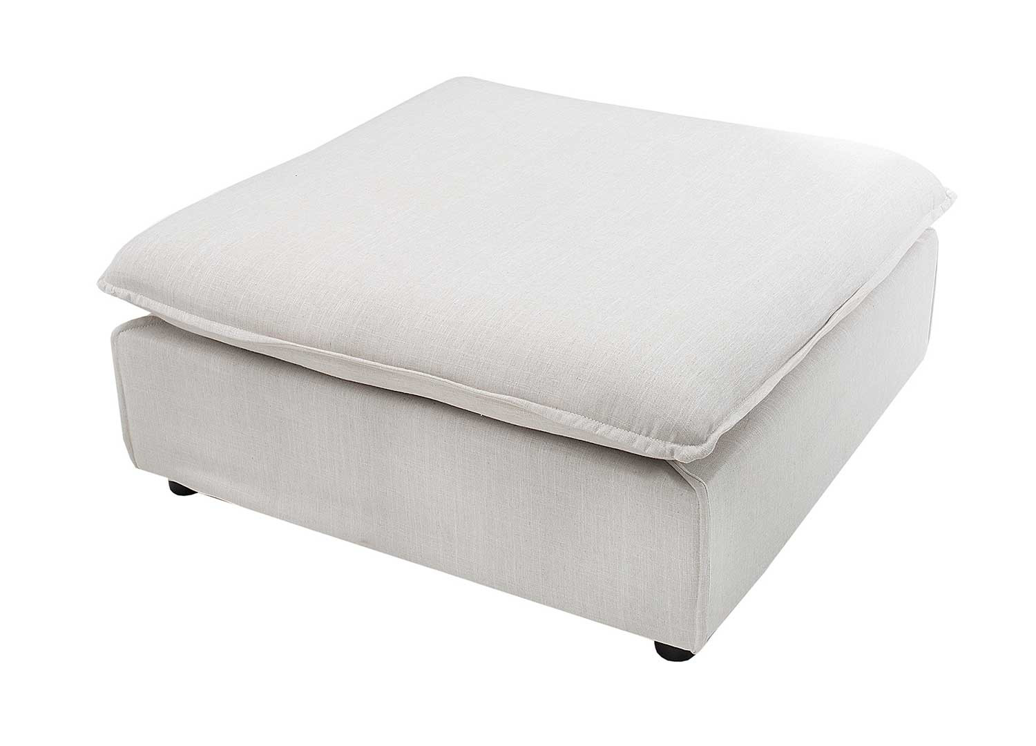Pouf tissu texturé couleur lin