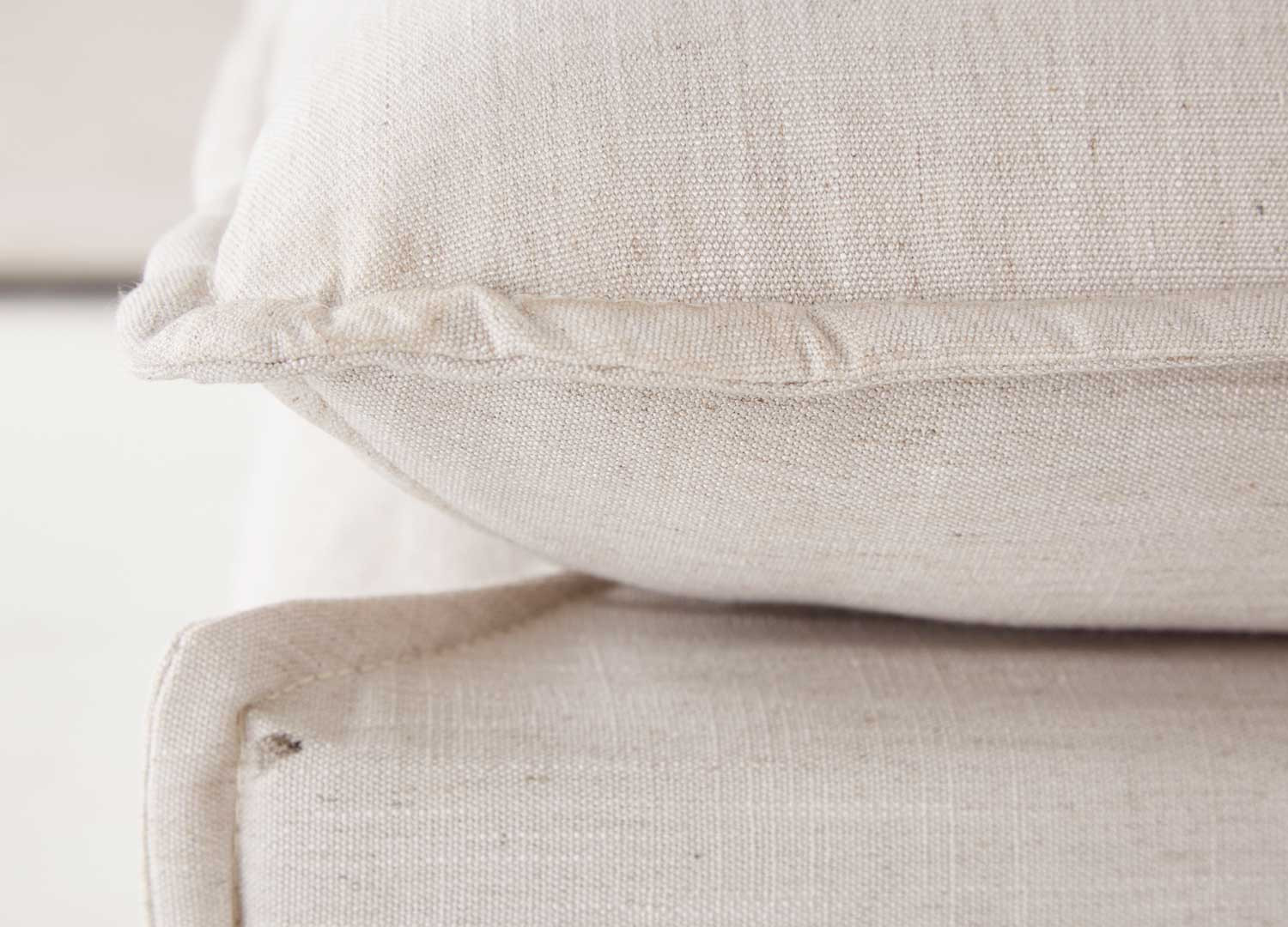 Pouf tissu texturé couleur lin