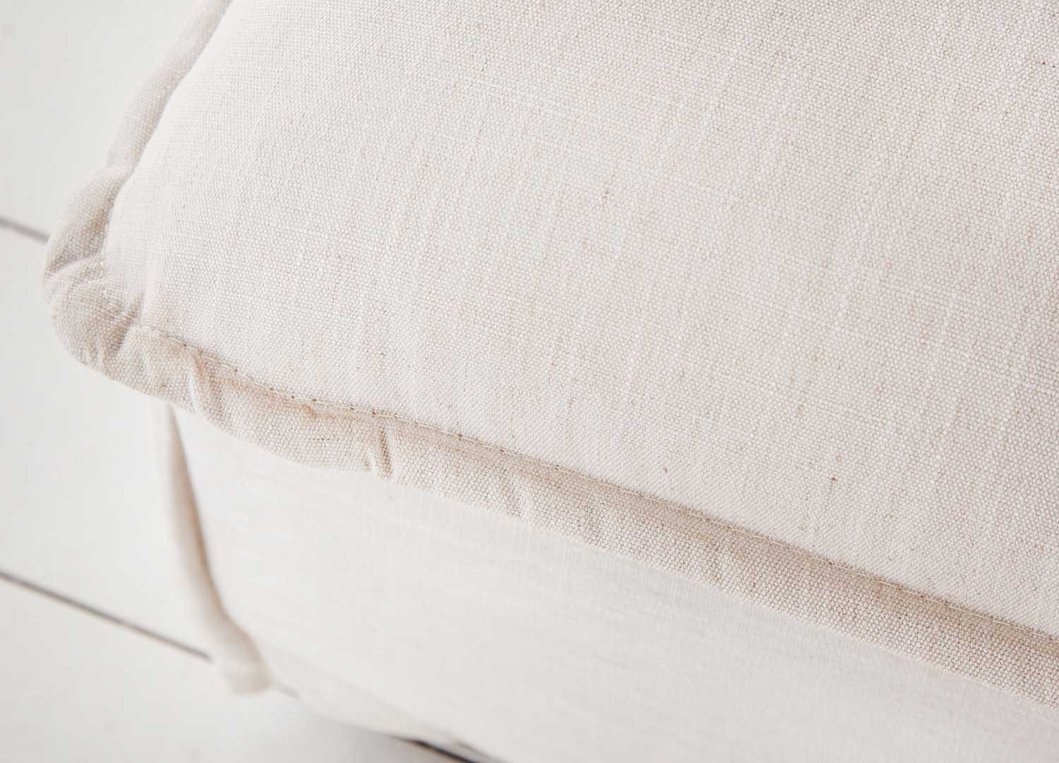 Pouf tissu texturé couleur lin