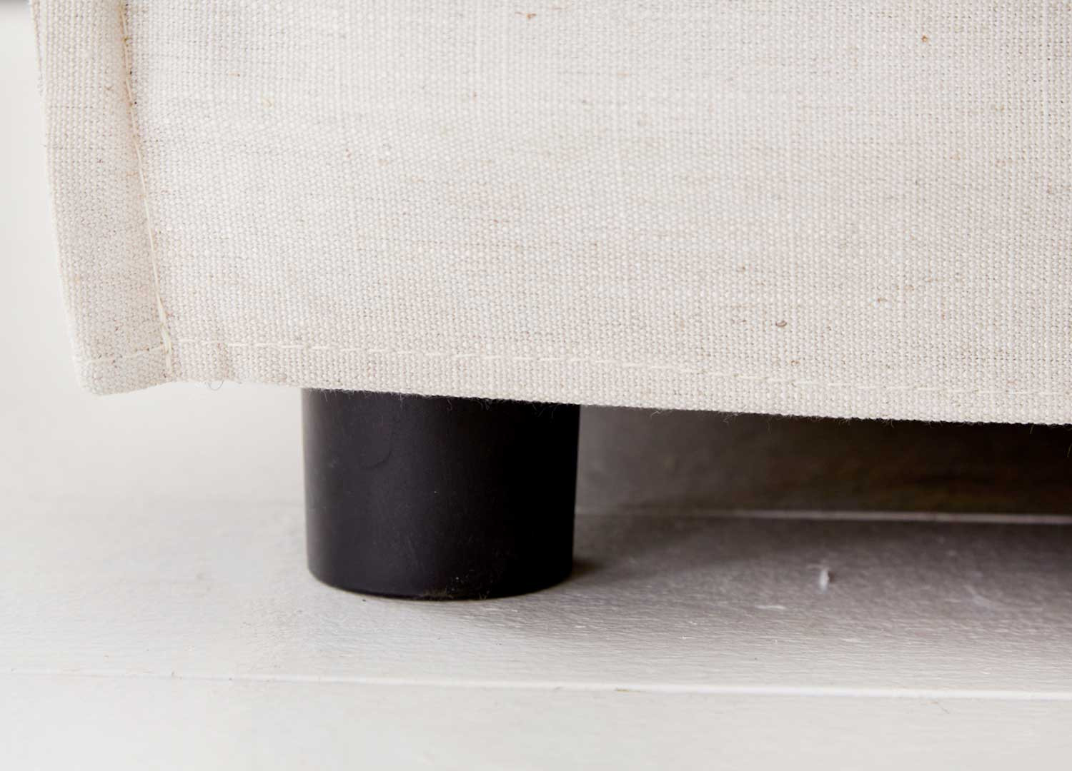 Pouf tissu texturé couleur lin
