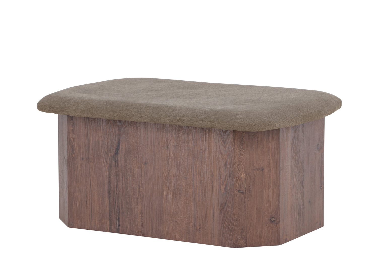 Pouf Todd tissu polyester effet lin marron 88 cm vu sous un autre angle