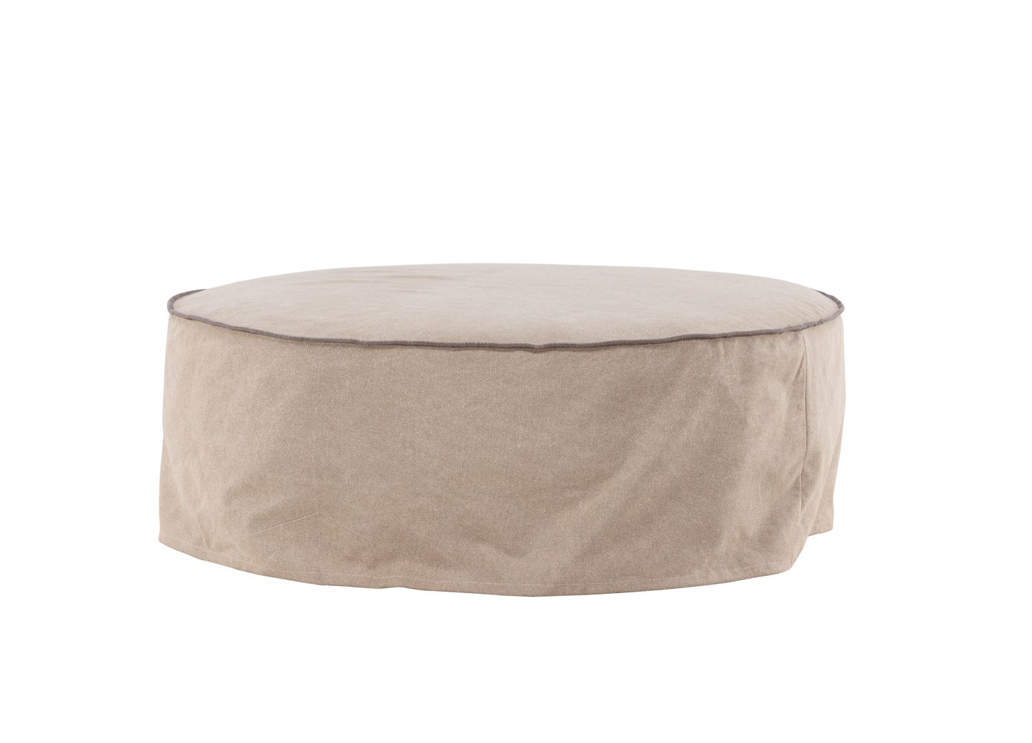 Pouf Vindö coton marron Ø 101 cm vu sous un autre angle