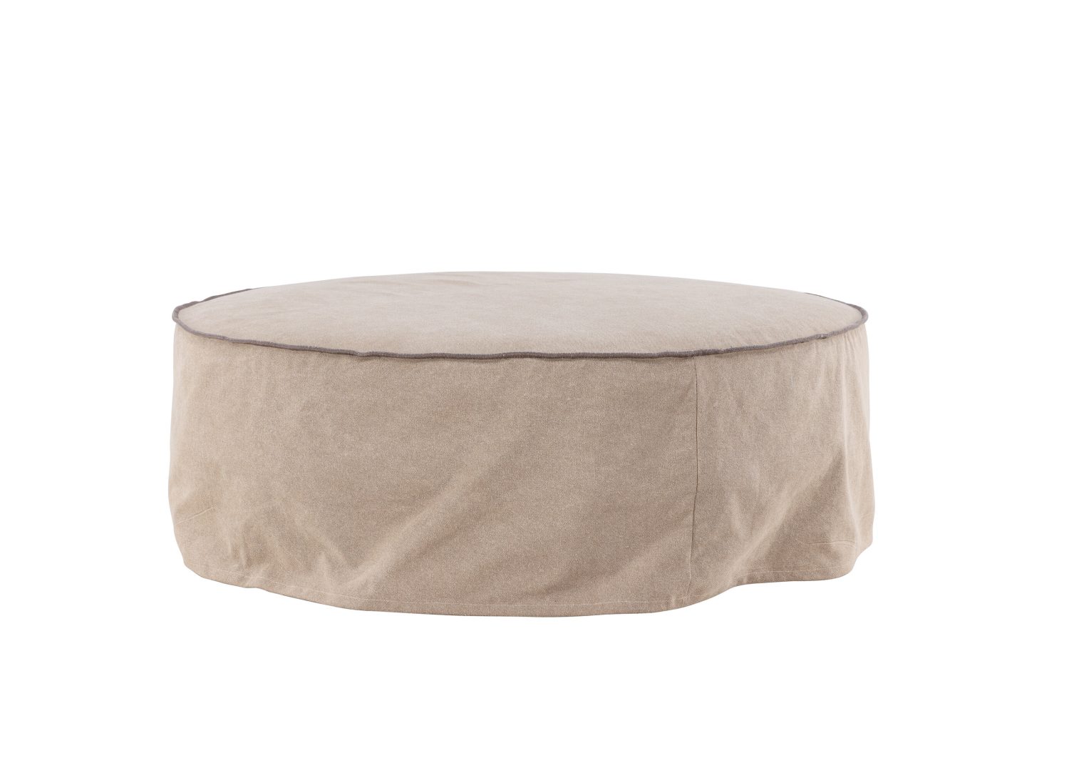 Détail du revêtement et des finitions du pouf Vindö