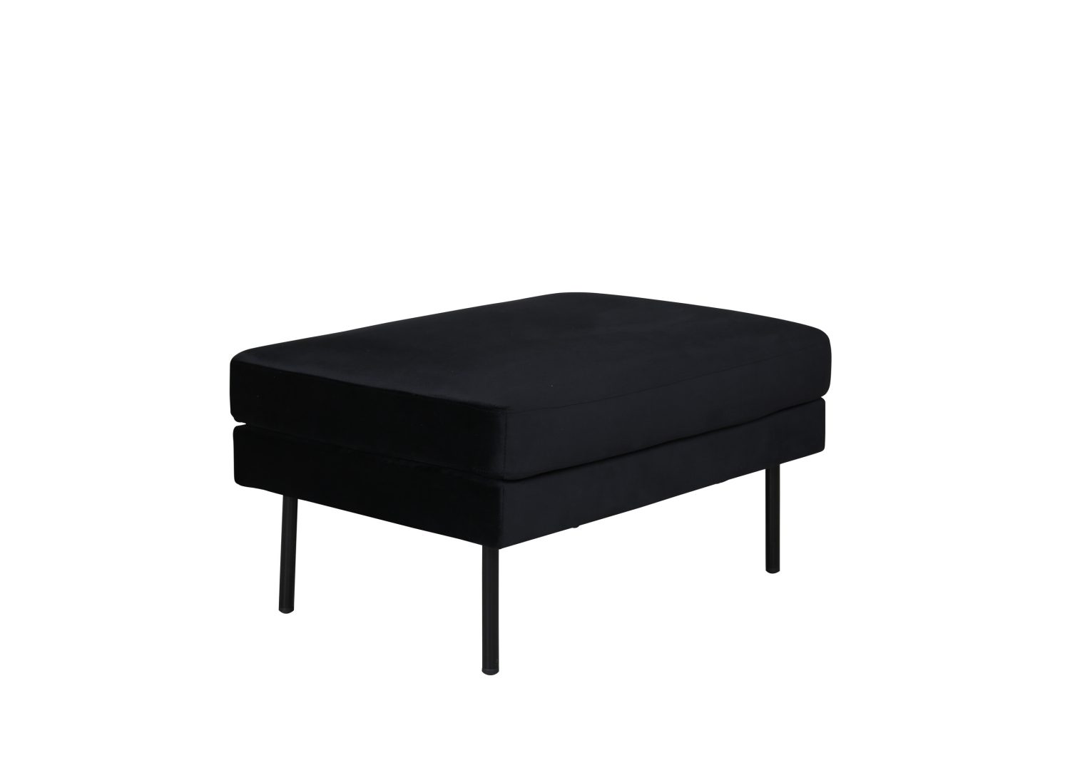 Pouf Zoom velours en polyester noir 85 cm vu sous un autre angle