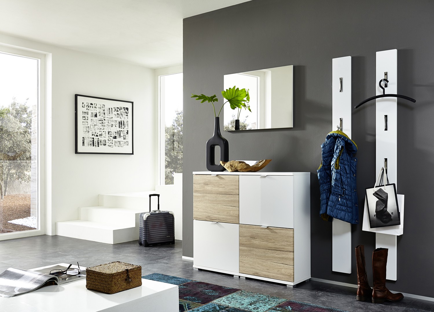 Range-chaussures - vestiaire et miroir