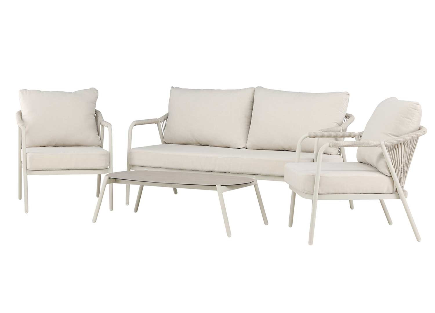 Salon de jardin en aluminium beige Sicile