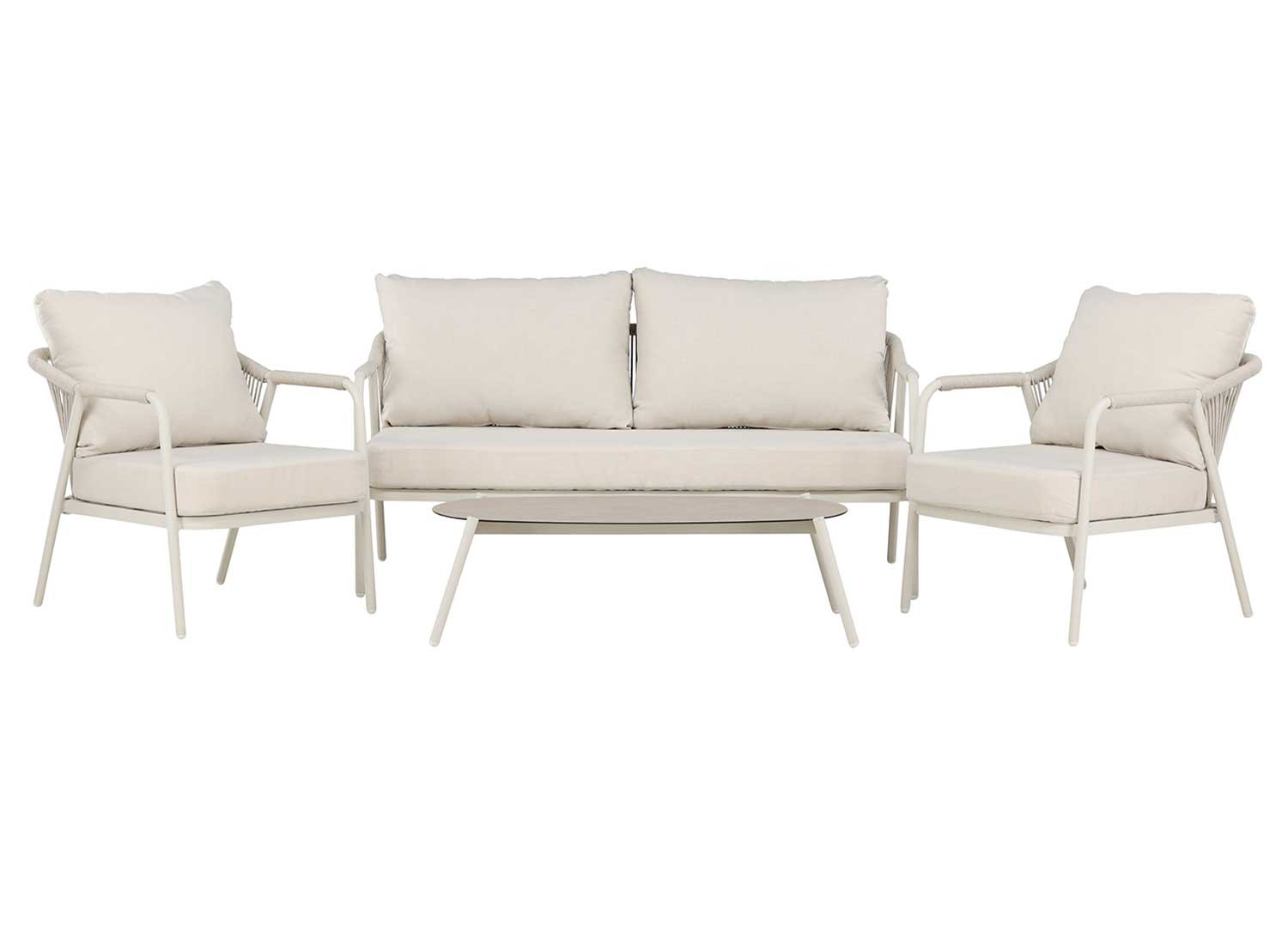 Salon de jardin en aluminium beige Sicile
