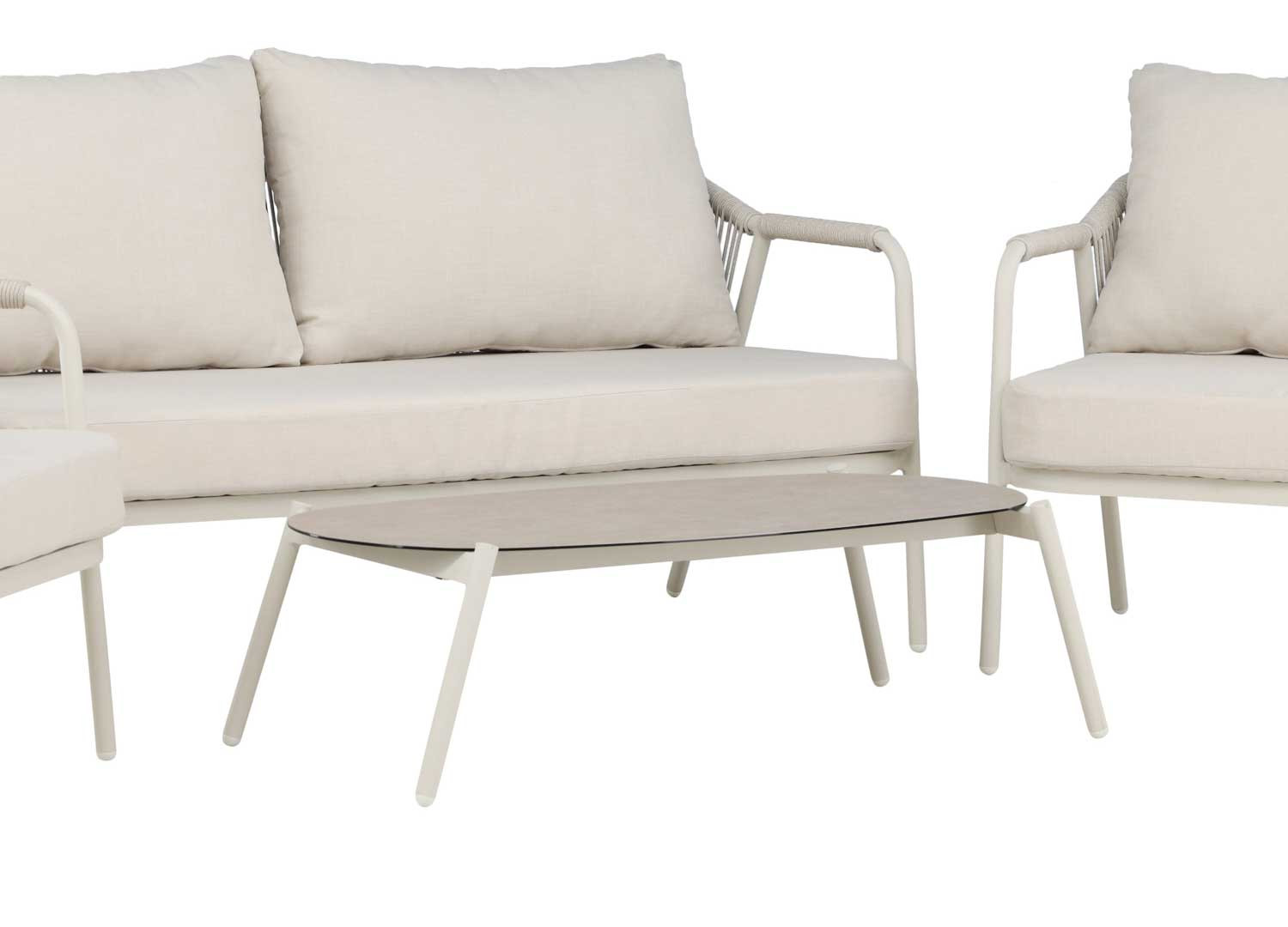 Salon de jardin en aluminium beige Sicile