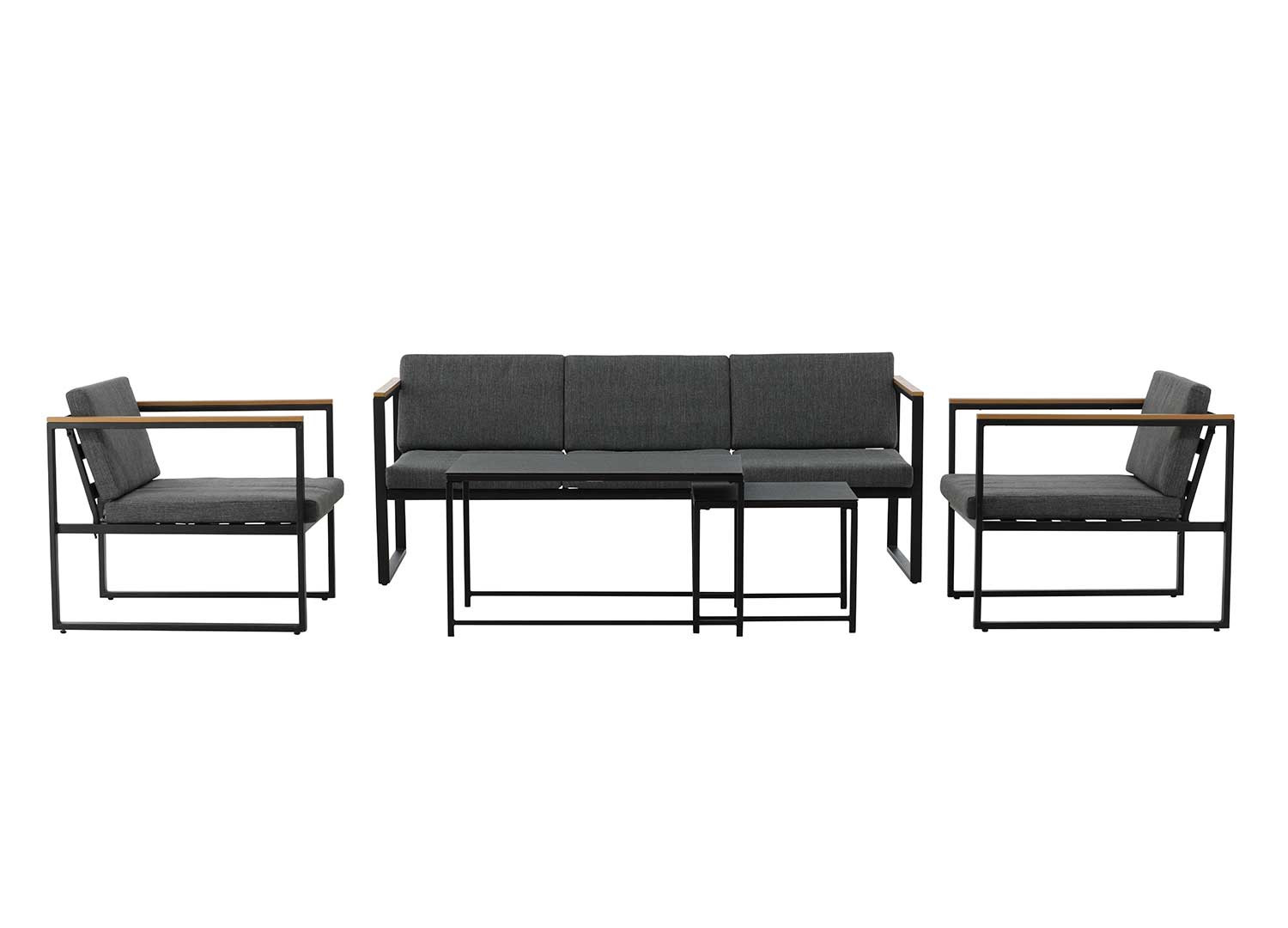 Salon de jardin gris 5 places gris