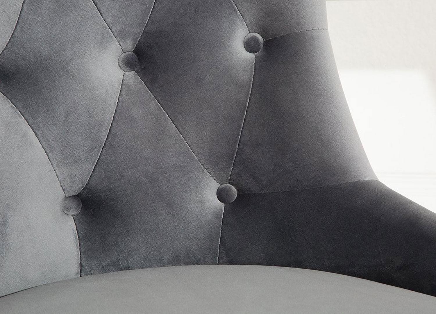 Siège de bureau en velours gris sur roulettes