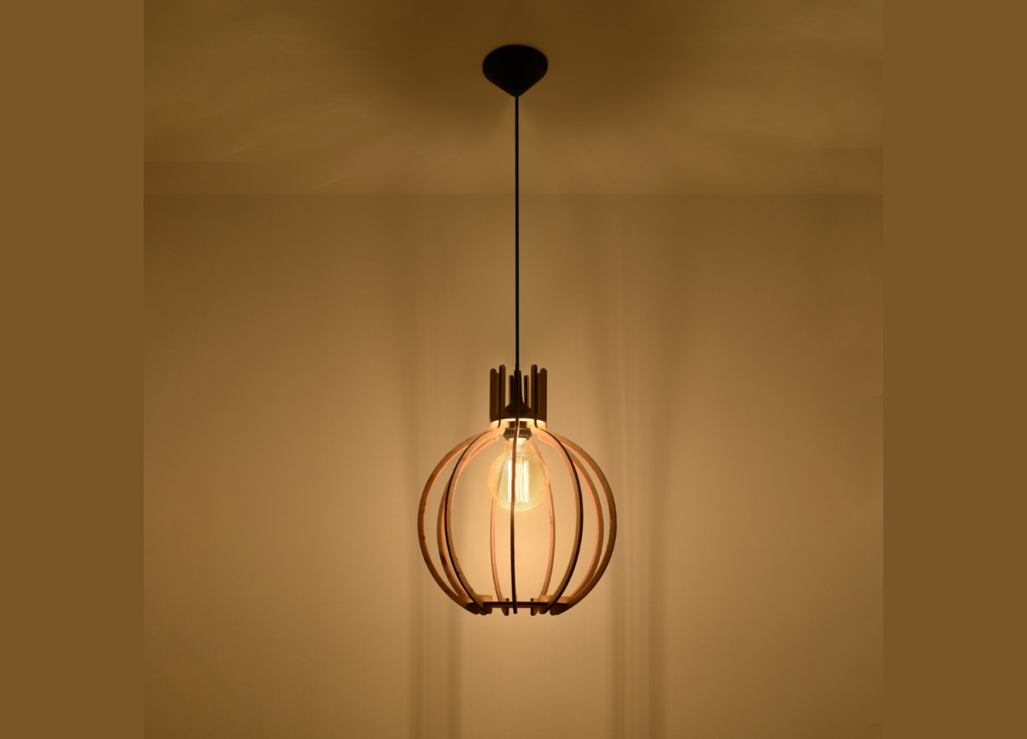 Suspension ARANCIA bois naturel E27 – vue complémentaire 3