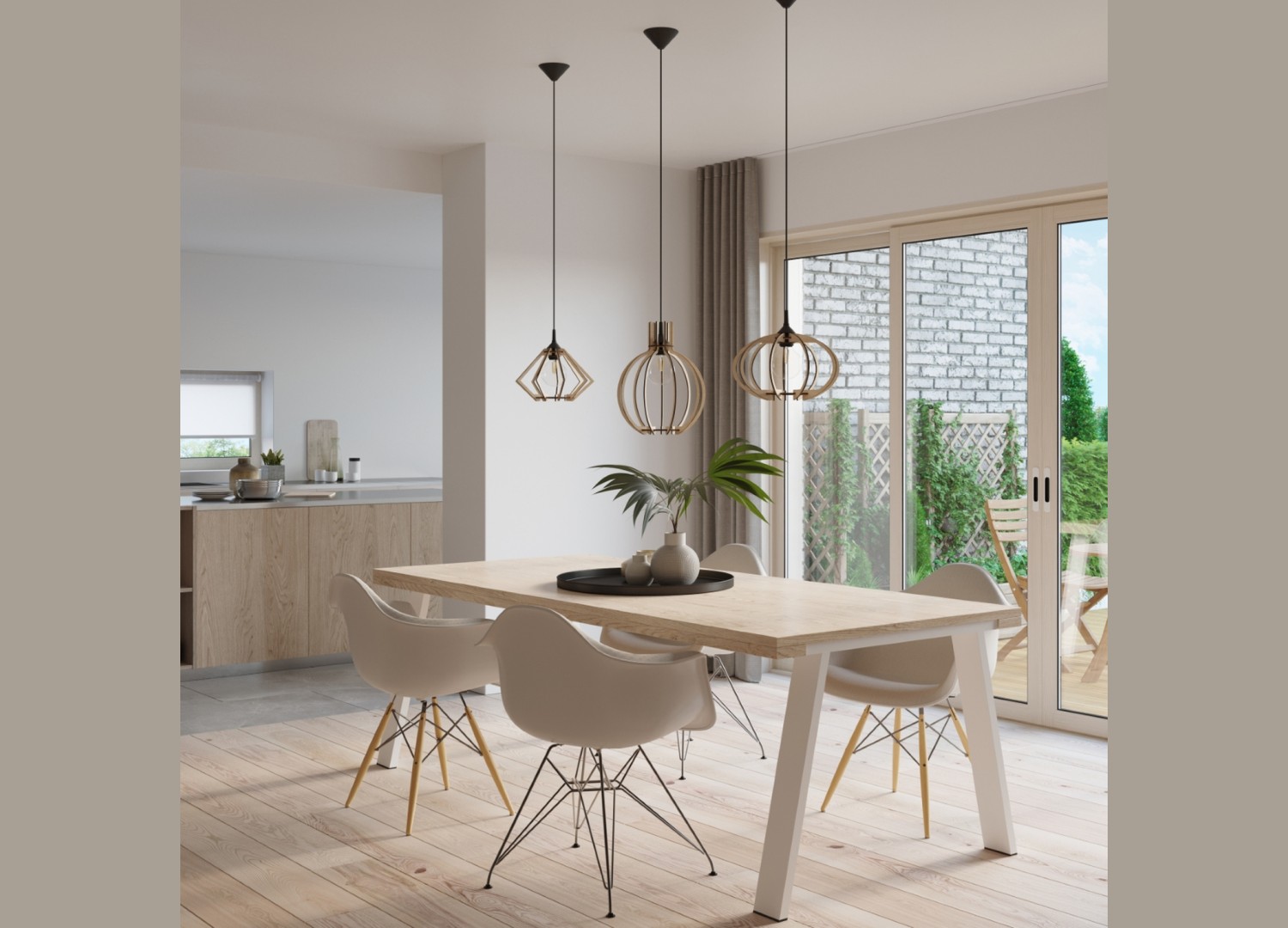 Suspension ARANCIA bois naturel E27 – dimensions