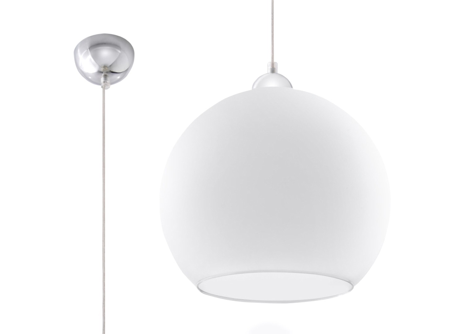 Suspension BALL en verre blanc Ø30 cm