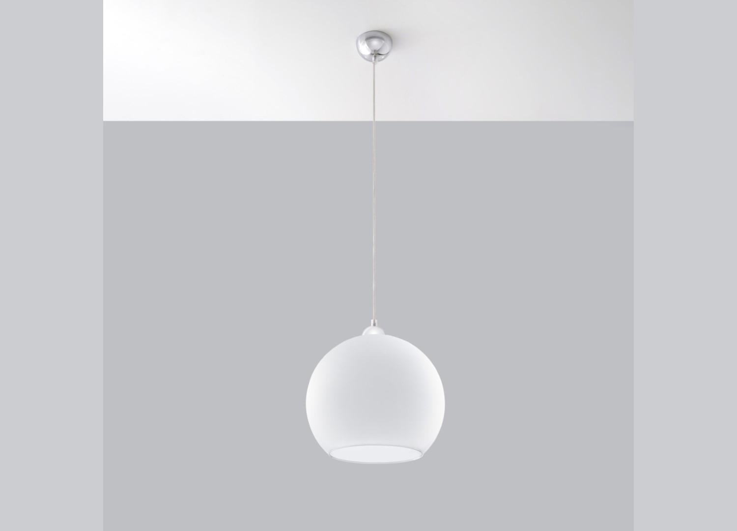 Suspension BALL en verre blanc Ø30 cm – vue complémentaire 2