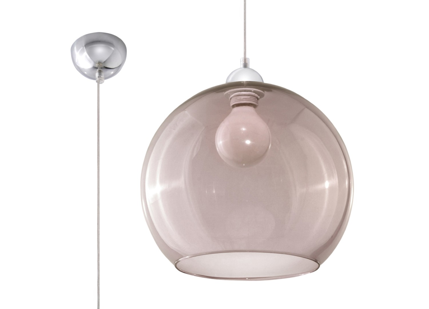Suspension BALL en verre graphite Ø30 cm