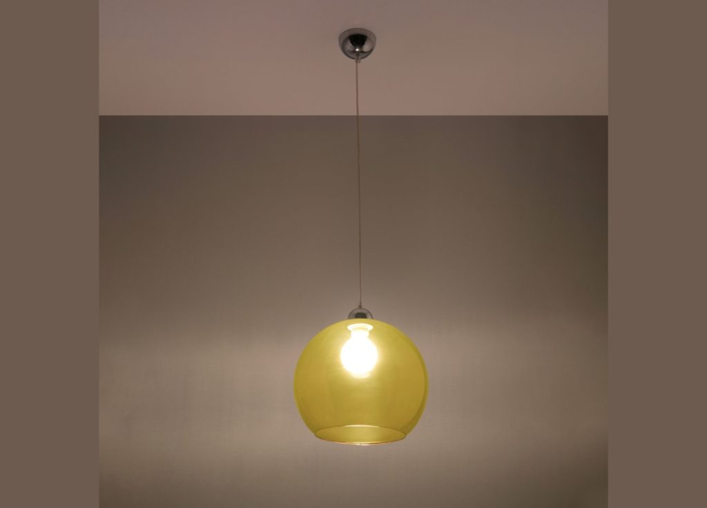 Suspension BALL en verre jaune Ø30 cm – vue complémentaire 3