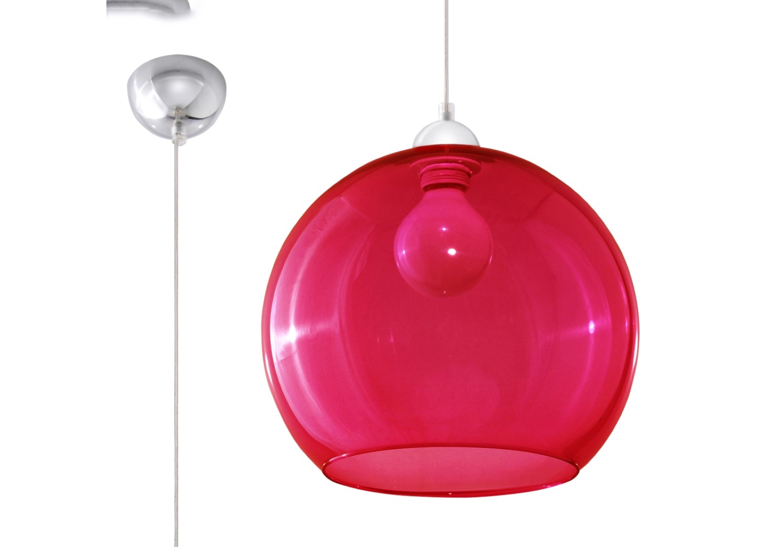 Suspension BALL en verre rouge Ø30 cm