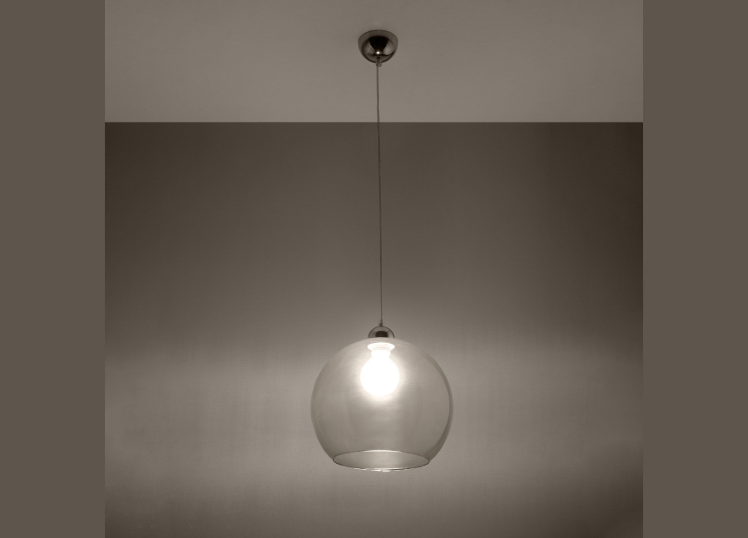Suspension BALL en verre transparent Ø30 cm – vue complémentaire 3