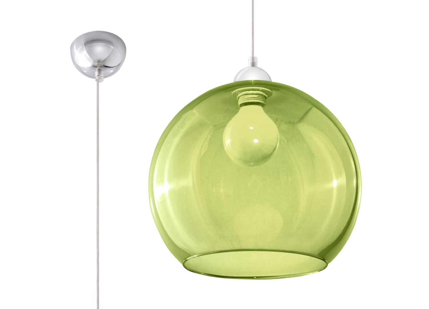 Suspension BALL en verre vert Ø30 cm