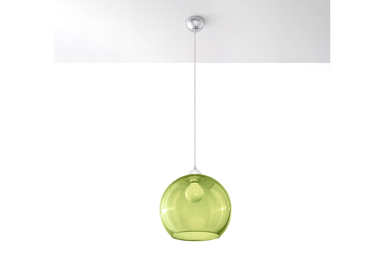 Suspension BALL en verre vert Ø30 cm – vue complémentaire 2