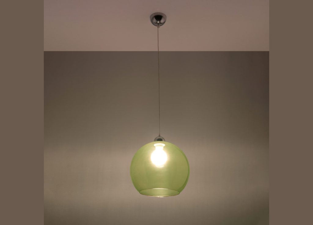 Suspension BALL en verre vert Ø30 cm – vue complémentaire 3