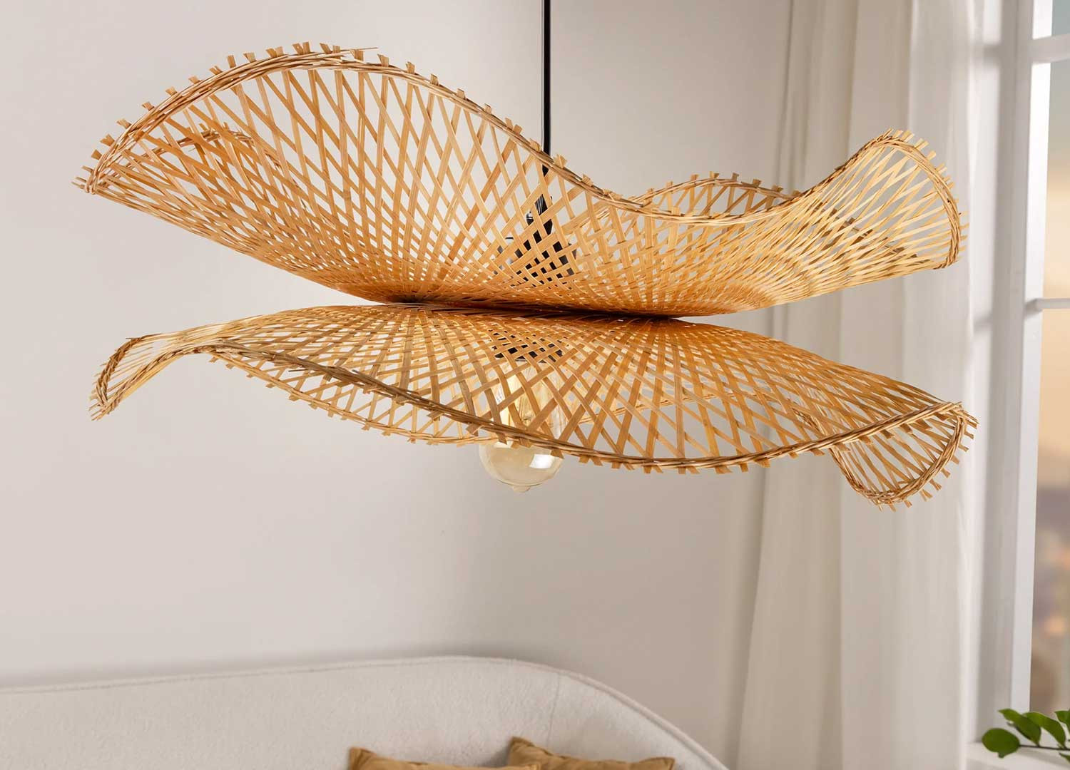 Suspension en bambou tressé 50 cm Tiki