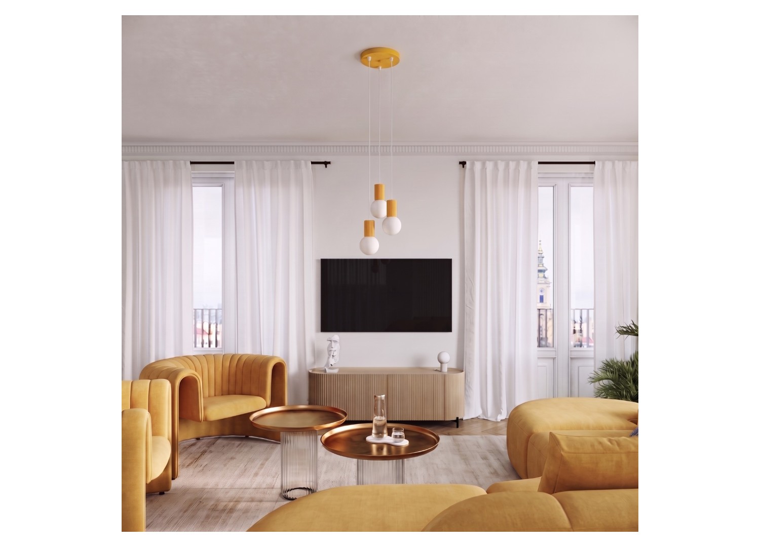 Suspension HALO 1 jaune – dimensions