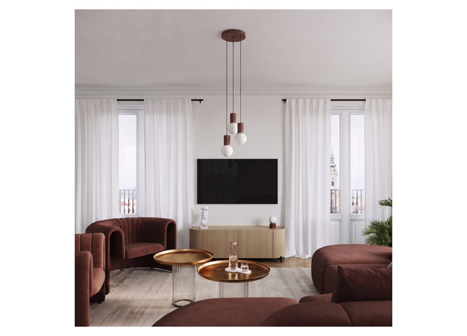 Suspension HALO 1 marron – dimensions