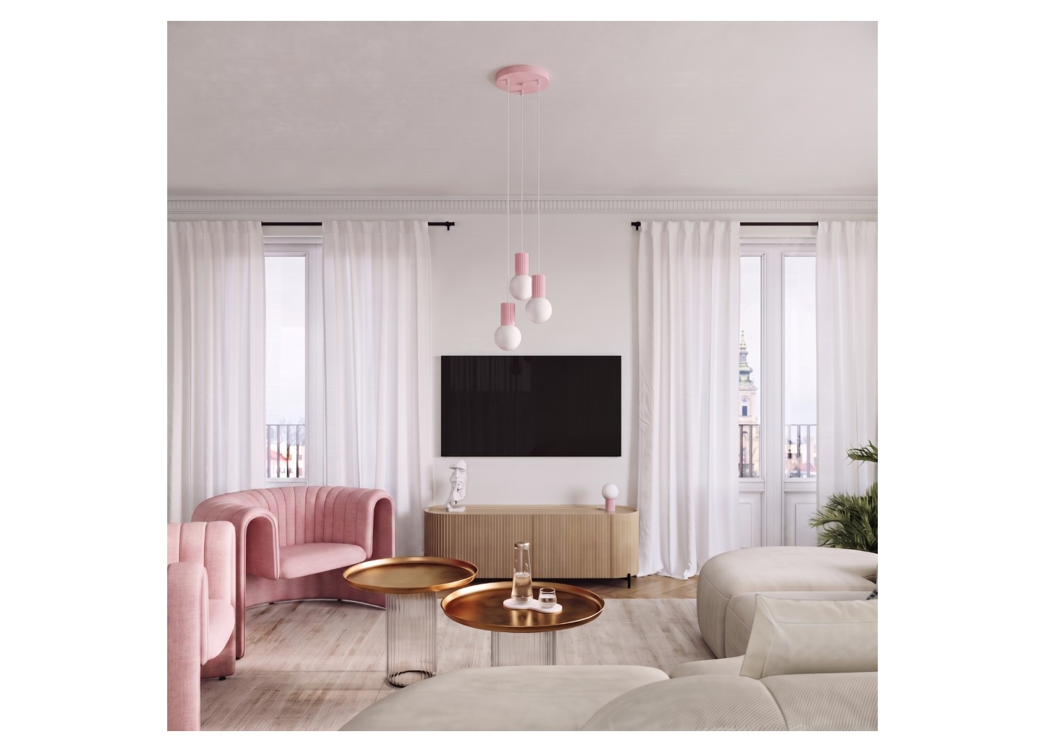 Suspension HALO 1 rose – dimensions