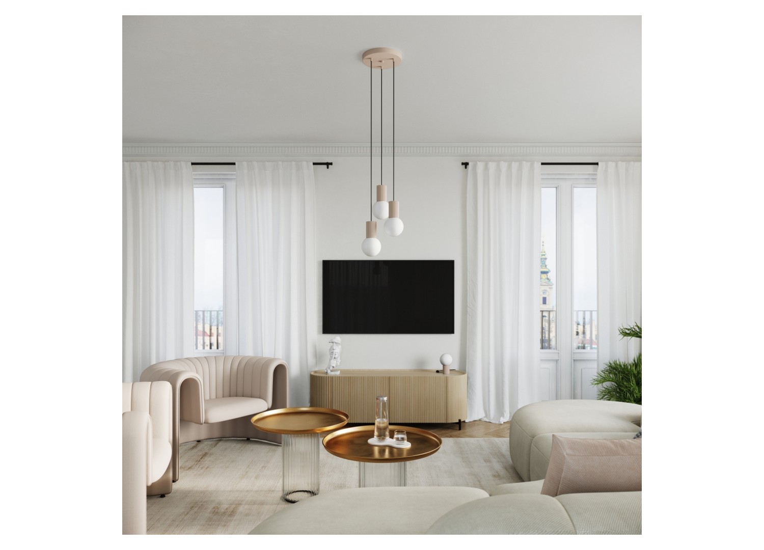 Suspension HALO 1 taupe – dimensions