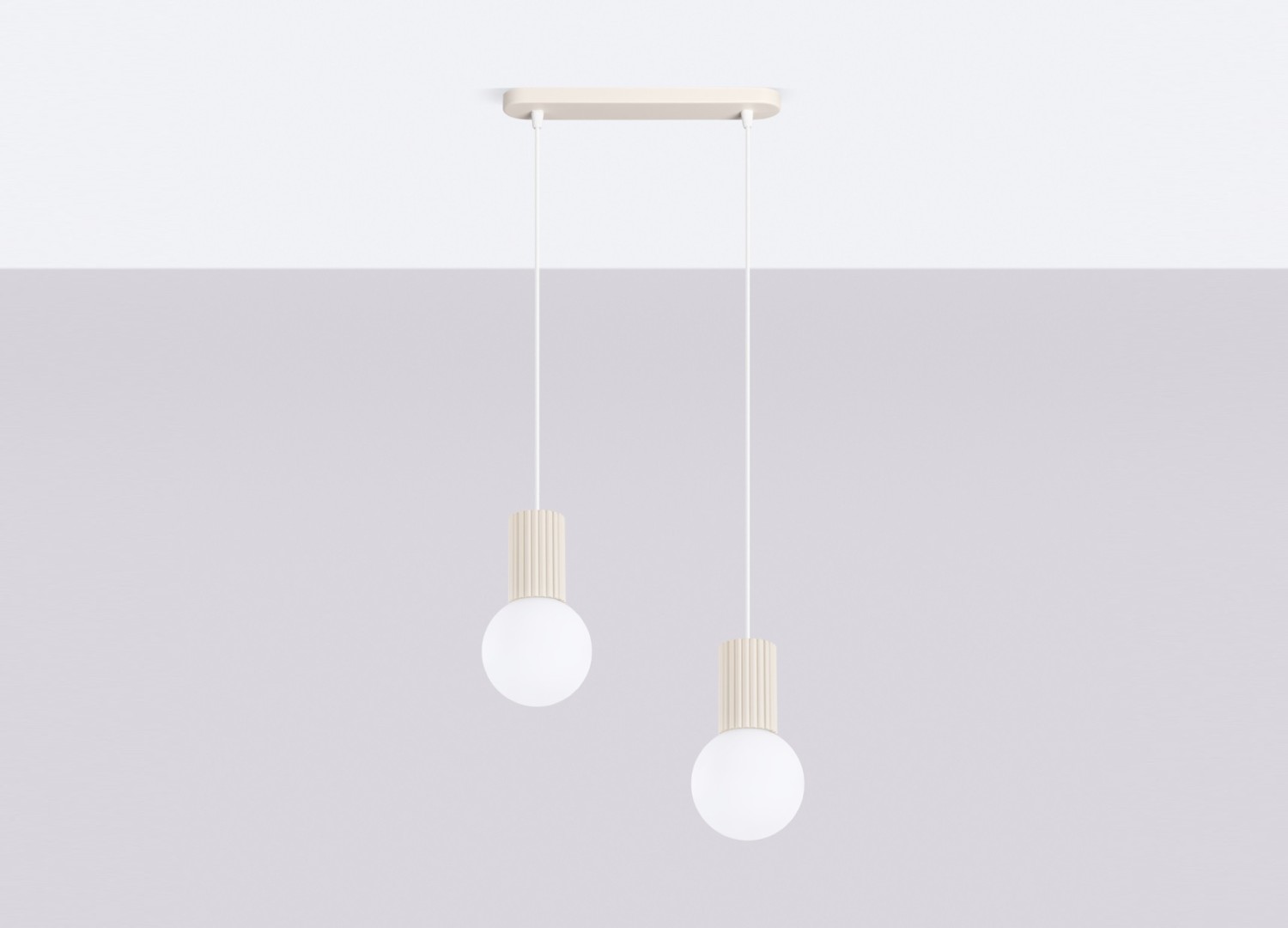Suspension HALO 2L beige – vue complémentaire 2