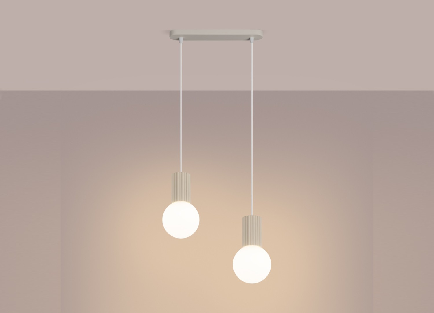Suspension HALO 2L beige – vue complémentaire 3