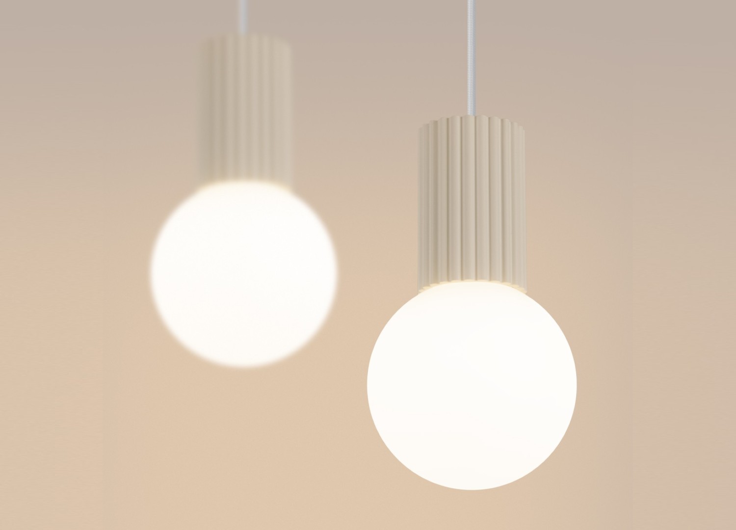 Suspension HALO 2L beige – vue complémentaire 4