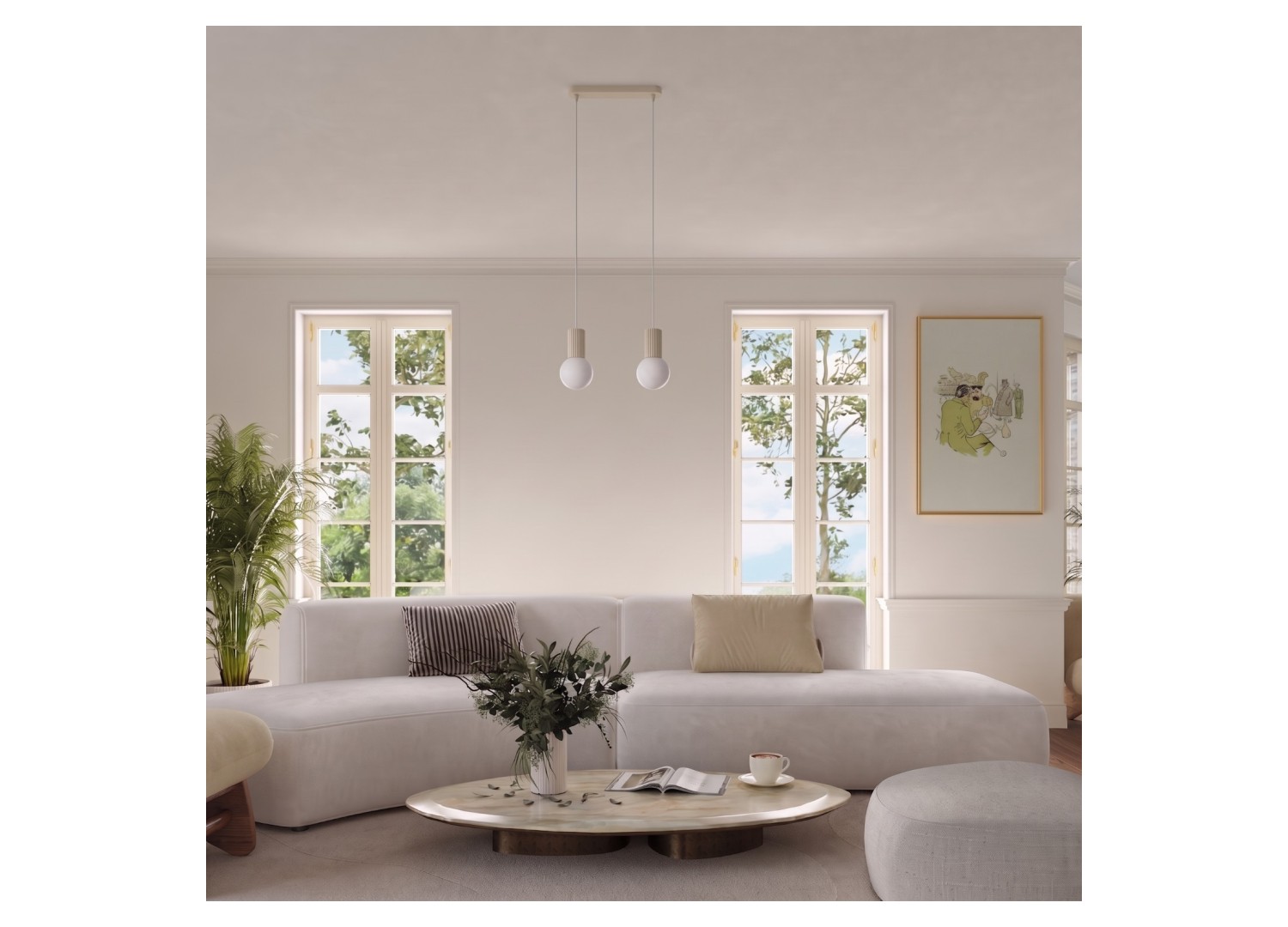 Suspension HALO 2L beige – dimensions