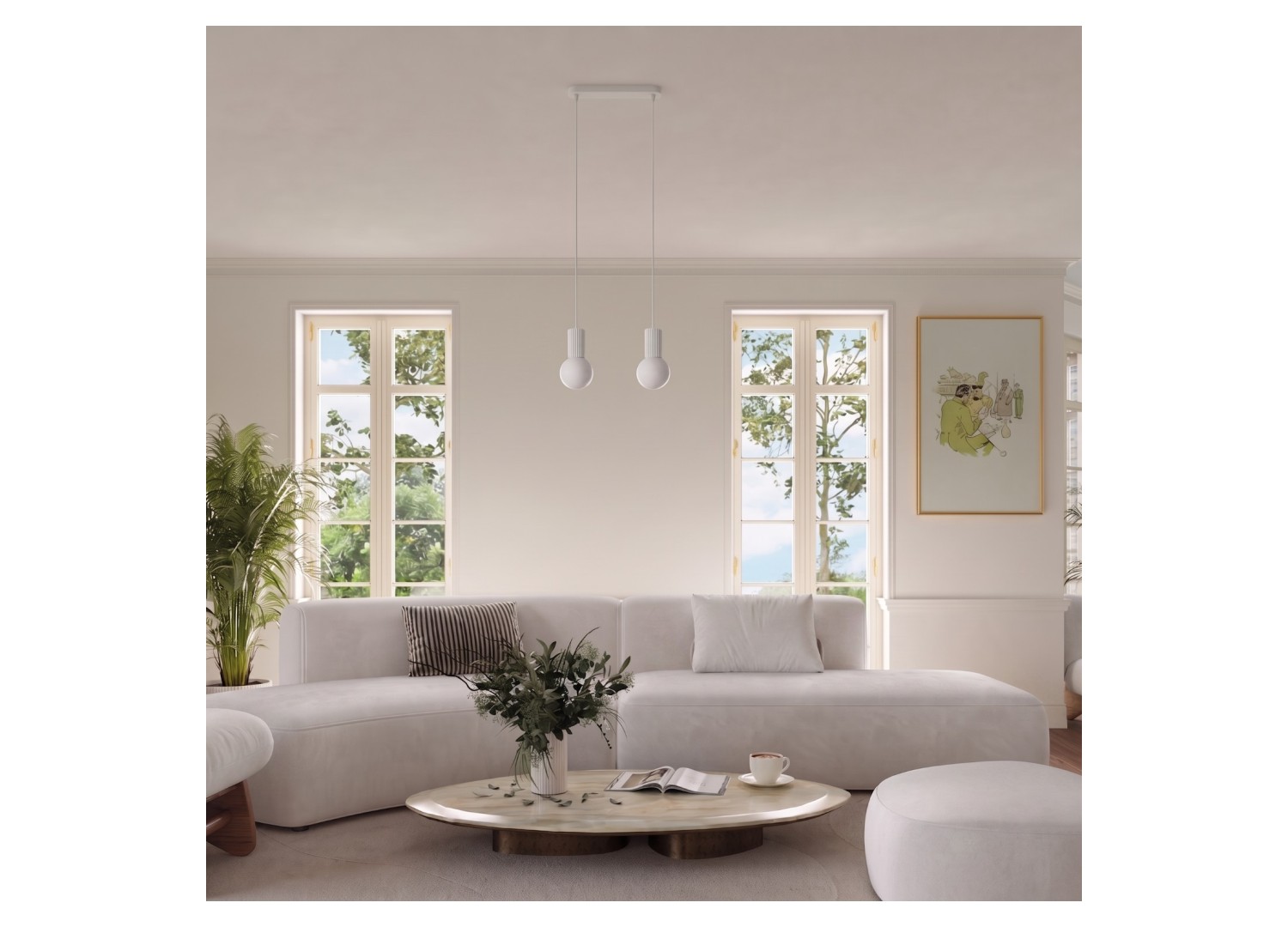 Suspension HALO 2L blanc – dimensions