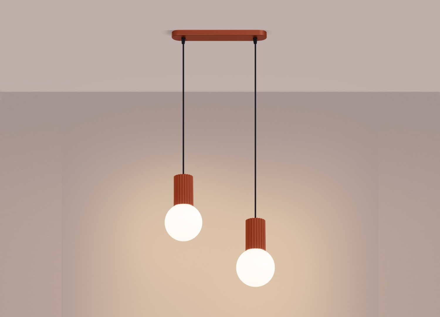 Suspension HALO 2L ocre rouge – vue complémentaire 3
