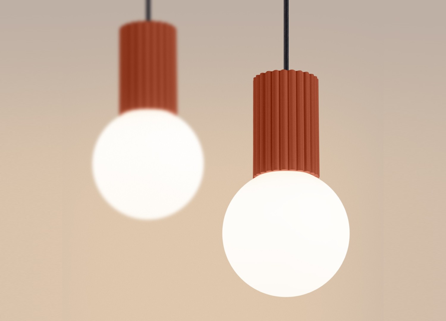 Suspension HALO 2L ocre rouge – vue complémentaire 4