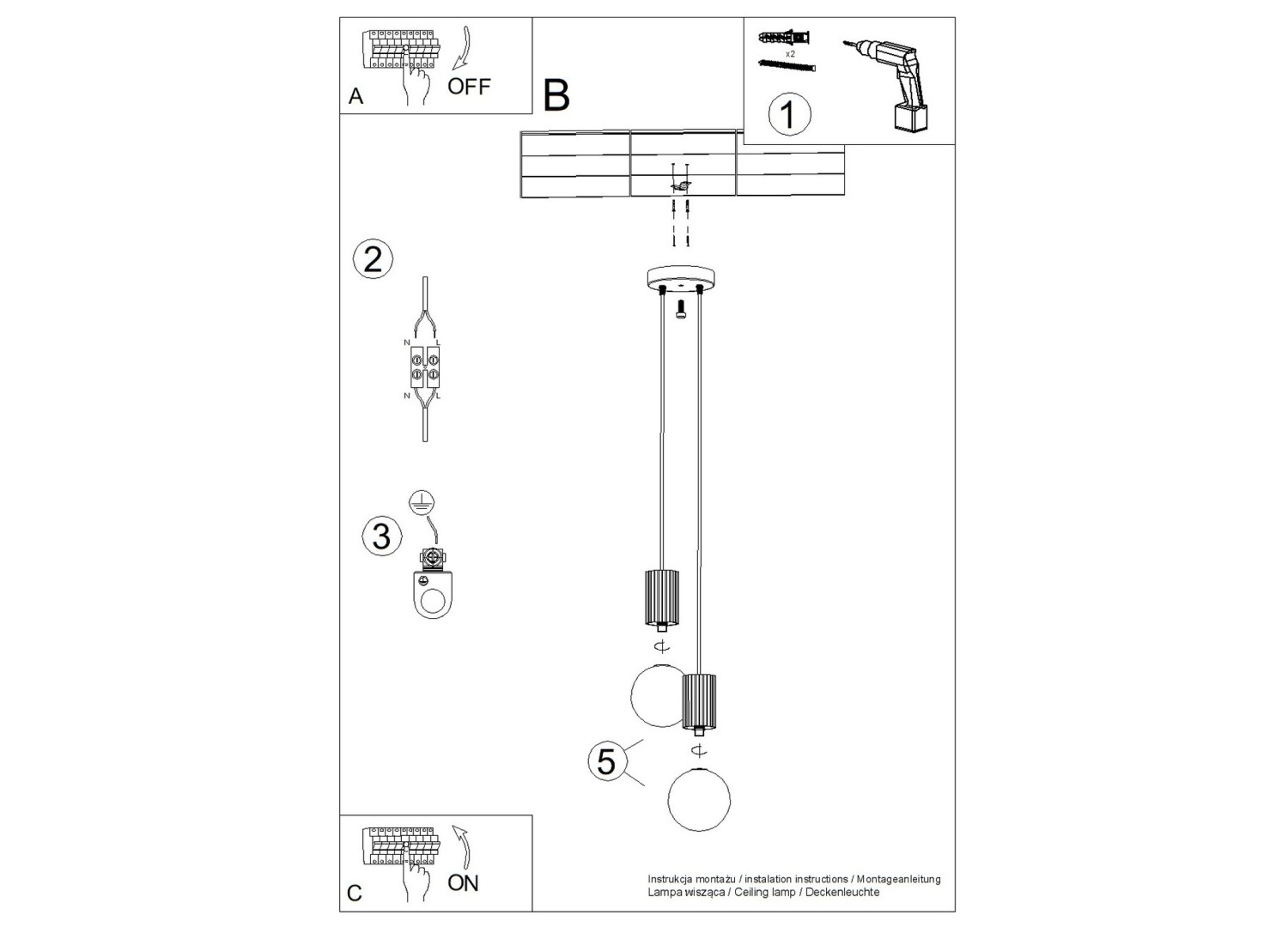 Suspension HALO 2P blanc – vue complémentaire 11