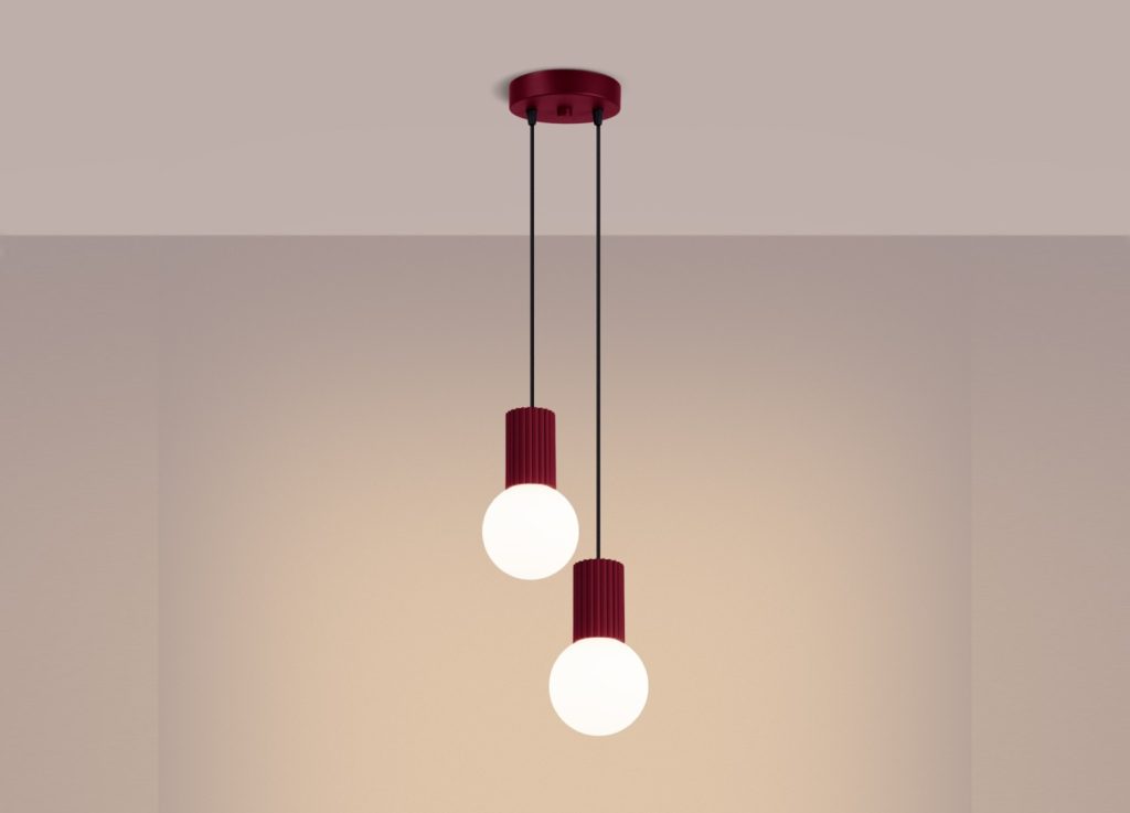 Suspension HALO 2P bordeaux – vue complémentaire 3