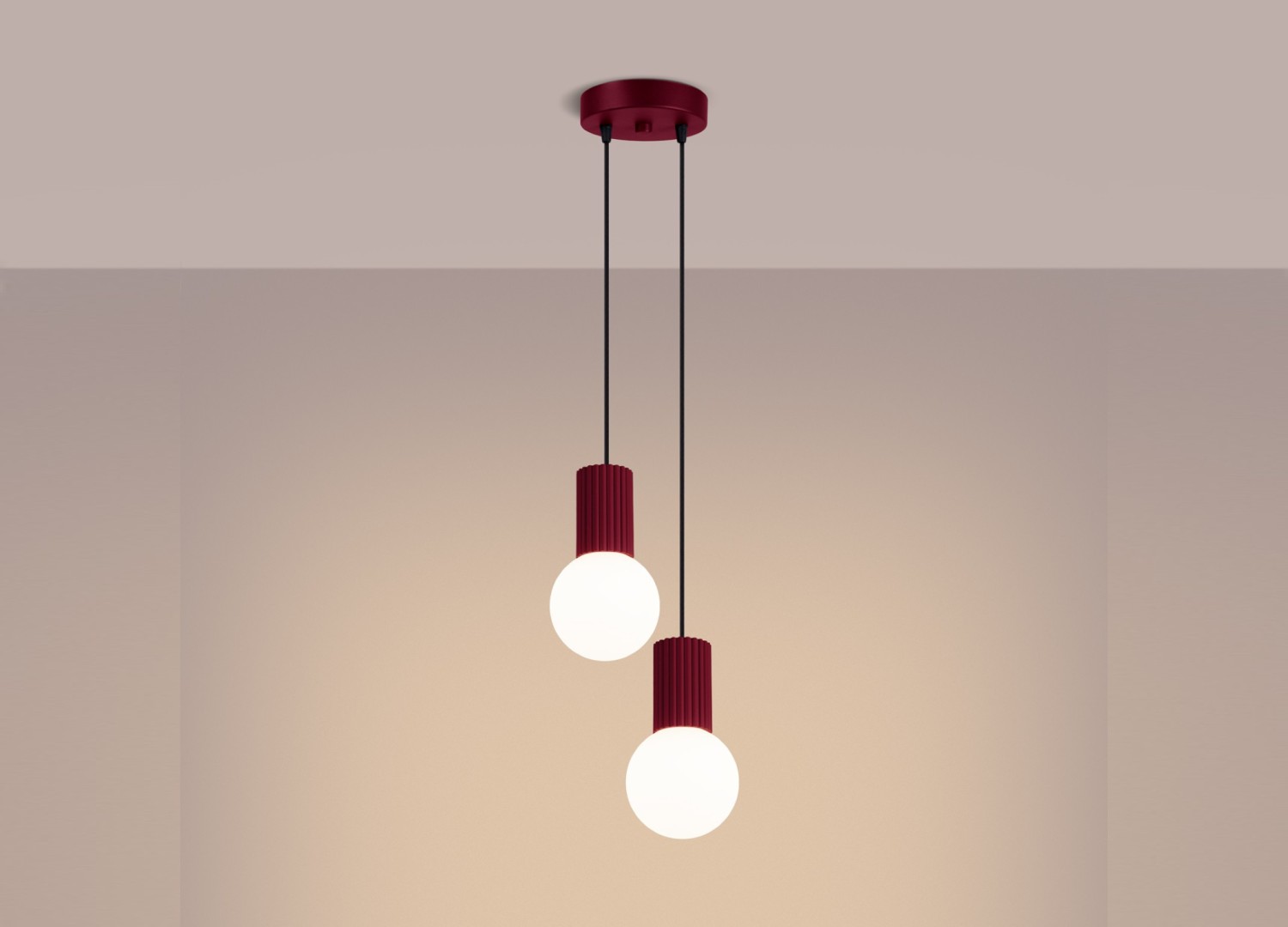 Suspension HALO 2P bordeaux – vue complémentaire 3